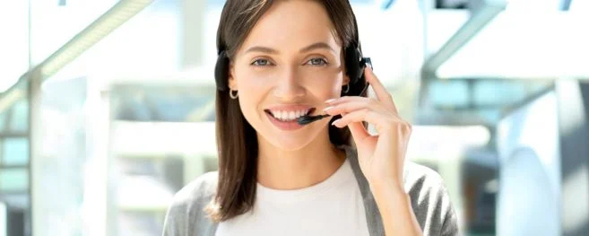 Friendly Customer Support Representative Smiling